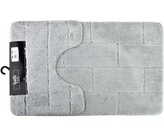 Bathlab ZAC vonios kilimėlių rinkinys, 2 vnt., 50x37 cm, 50x80 cm, šviesiai pilkas