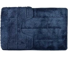 Bathlab ZAC vonios kilimėlių rinkinys, 2 vnt., 50x37 cm, 50x80 cm, tamsiai mėlyni