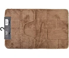 Bathlab ZAC vonios kilimėlių rinkinys, 2 vnt., 50x37 cm, 50x80 cm, rudas