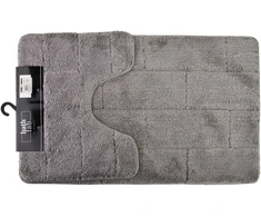 Bathlab ZAC vonios kilimėlių rinkinys, 2 vnt., 50x37 cm, 50x80 cm, pilkas