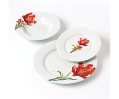 LEA TULIP Pietų rinkinys 18 dalių 21,8 cm/19,2/27 cm sriubos lėkštė 220 ml