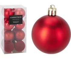 Mondex Christmas Gifts 16 BAMBLIŲ RINKINYS 5cm RAUDONAS