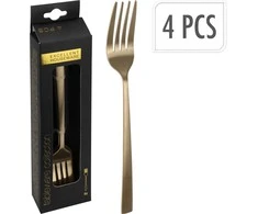 Eh Excellent Houseware Auksinės deserto šakutės rinkinys 4 vnt. - Taartvorkjes - Gebaksvorkjes - Dessertvorkjes