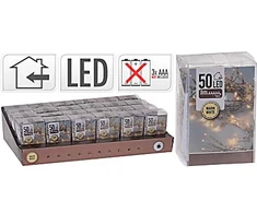 Mondex ŁAŃCUCH LED 50L WEWNĘTRZNE 5MTIMER 3x AA 1,5V NA BATERIE
