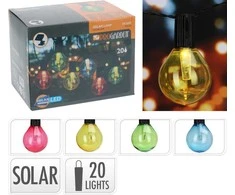 Mondex GIRLANDA OGRODOWA SOLARNA 20 ŻARÓWEK LED MULTIKOLOR