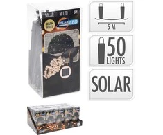 Mondex Łańcuch świetlny solarny 50 LED ciepła biel 2 m
