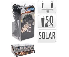 Mondex Łańcuch świetlny solarny 50 LED zimna biel 2 m