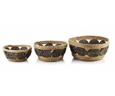 Mondex BALI Komplet 3 KOSZY 30x30x15/27x27x13/21x21x9 cm