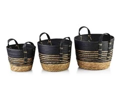 Mondex BALI 3 jūros žolių krepšelių rinkinys 33x33x26/28x28x23/23x23x20cm
