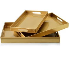 Mondex BLANCHE GOLD komplektas 3 Tac Dekoracyjnych40x30x4cm/35x25x3,5cm/30x20x3,5cm
