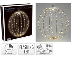 Mondex KALĖDINIS RUTULYS 40 CM 240 LED MIRGINTIS TAUPE