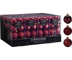 Mondex Kalėdinės eglutės puošmenos 16 vnt. 5 cm bordo spalvos