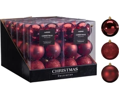 Mondex Kalėdinės eglutės puošmenos 6 vnt. 8 cm bordo