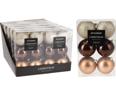 Mondex Kalėdinės eglutės puošmenos 6 vnt. 8 cm gintarinės