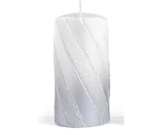 Mondex CANEO žvakė, cilindro formos, vidutinė, 7x7x14cm, parafininė, sidabrinė