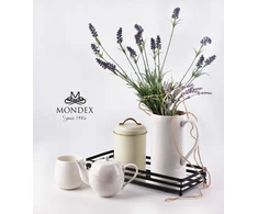 Mondex CEDRIC dekoratyvinis padėklas 39x16x5.5cm, juodas