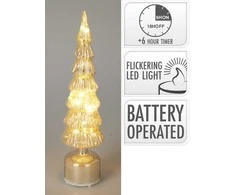 Mondex CHOINKA SZKLANA LED 40CM Sidabrinis