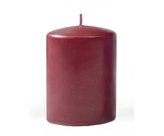Mondex CLASSIC CANDLES vidutinio dydžio cilindrinė žvakė 7x7x14cm bordo spalvos parafino