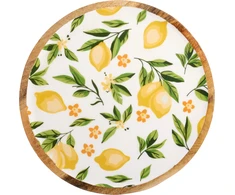 Mondex Dekoratyvinė lėkštė iš mango medienos, 25 x 1,5 cm