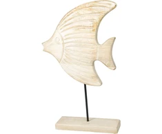 Mondex Dekoratyvinė žuvies figūrėlė iš mango medienos 26x6x44 cm
