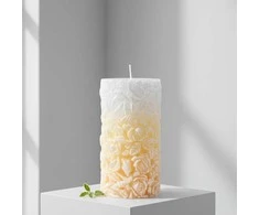 Affek Design Mondex Didelė cilindro žvakė 8x18,5cm ROSE kreminis parafinas