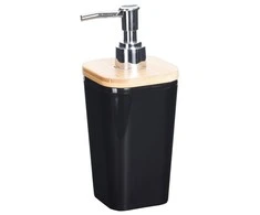 Orion Muilo dozatorius BATHROOM SOLUTIONS, su bambuko imitacija, juodos sp., 7,3 x 7,3 x 17,5 cm