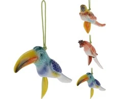 Mondex DZWONEK WIETRZNY PTAK Z PORCELANY 16CM 3 WZORY