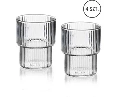 Mondex ELLA STRIPES 4 stiklinių rinkinys, pagamintas iš borosilikatinio stiklo, po 320 ml, 8x7x9,7 cm