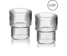 Mondex ELLA STRIPES 4 stiklinių rinkinys, pagamintas iš borosilikatinio stiklo, po 320 ml, 8x7x9,7 cm