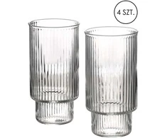 Lumarko ELLA STRIPES 4 stiklinių rinkinys, 400 ml, borosilikatinis stiklas, 7 x 5,6 x 14 cm