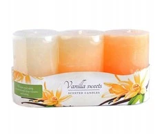 Verk Mondex FLORIS VANILLA SWEETS kvapioji žvakė 3 vnt. cilindras 6x9cm parafinas