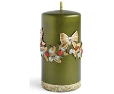 Mondex GARLAND žvakės aplikacija, didelis cilindras, 7x7x18cm, žalias parafinas