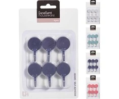Mondex Haczyki samoprzylepne 6sztuk 3x2x5cm 4 kolory