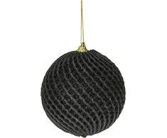 KOOPMAN Mondex BOMBKA ŚWIĄTECZNA Z BROKATEM 12cm Juoda