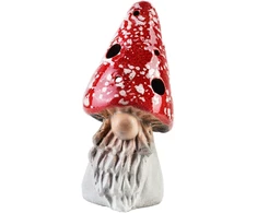 Mondex Keramikinis žibintas Toadstool-Kalėdų Senelis LED baltos ir raudonos spalvos mišinys 3 raštai 8,7x7x9x17,7 cm