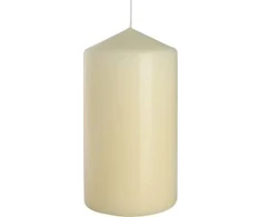 Mondex KLASIKINĖS ŽVAKĖS didelė cilindrinė žvakė 7x7x17,5cm parafino kreminė