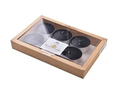 Aroma Di Rogito Mondex arbatinių žvakučių rinkinys, maks. 6 vnt., juodos spalvos