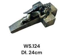 Mondex Since 1986 Kryžiaus figūrėlė su miegančiu angeliuku, 13x22,5x10,5 cm, auksinė