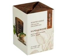 Mondex Kvapioji žvakė stiklinėje WOOD 150g SANDALWOO sojų
