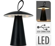 Home Styling Collection Metalinis stalinis šviestuvas, LED grybas, 15 x 17 cm