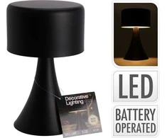 Home Styling Collection Juoda metalinė LED stalinė lemputė be laido 20,5 cm