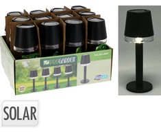 Globo Toys Stalinė saulės energija įkraunama LED lempa, juoda, 8 × 8 × 21,5 cm