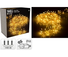 Mondex ŠVIESŲ GARLANDAS ANT SIDABRINĖS VIELOS 1440LED ŠILTA BALTA