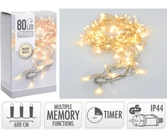 Mondex LAMPKI LED 80 LED CIEPŁA BALTA