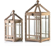 Mondex LOKKE Komplet 2 Latarni XL:26x26x55 cm L:19x19x42 cm