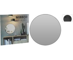Home Styling Collection Sieninis veidrodis 55 cm juodas apvalus metalinis