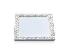 Mondex Veidrodinis padėklas žvakei 15cm,kvadratinis,Margot Pearl