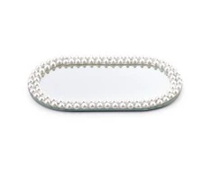 Mondex Veidrodinis padėklas žvakei 20x10cm,ovalus,Margot Pearl