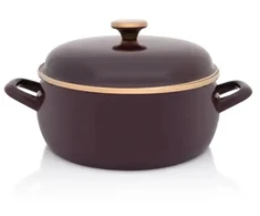 Mondex Žemai emaliuotas puodas su dangčiu, 24cm, 5L, Metalac dujų indukcija