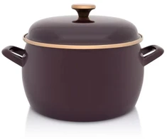 Emaliuotas puodas su dangčiu 24cm 7,5L indukcinės dujos Metalac Bordo Princ